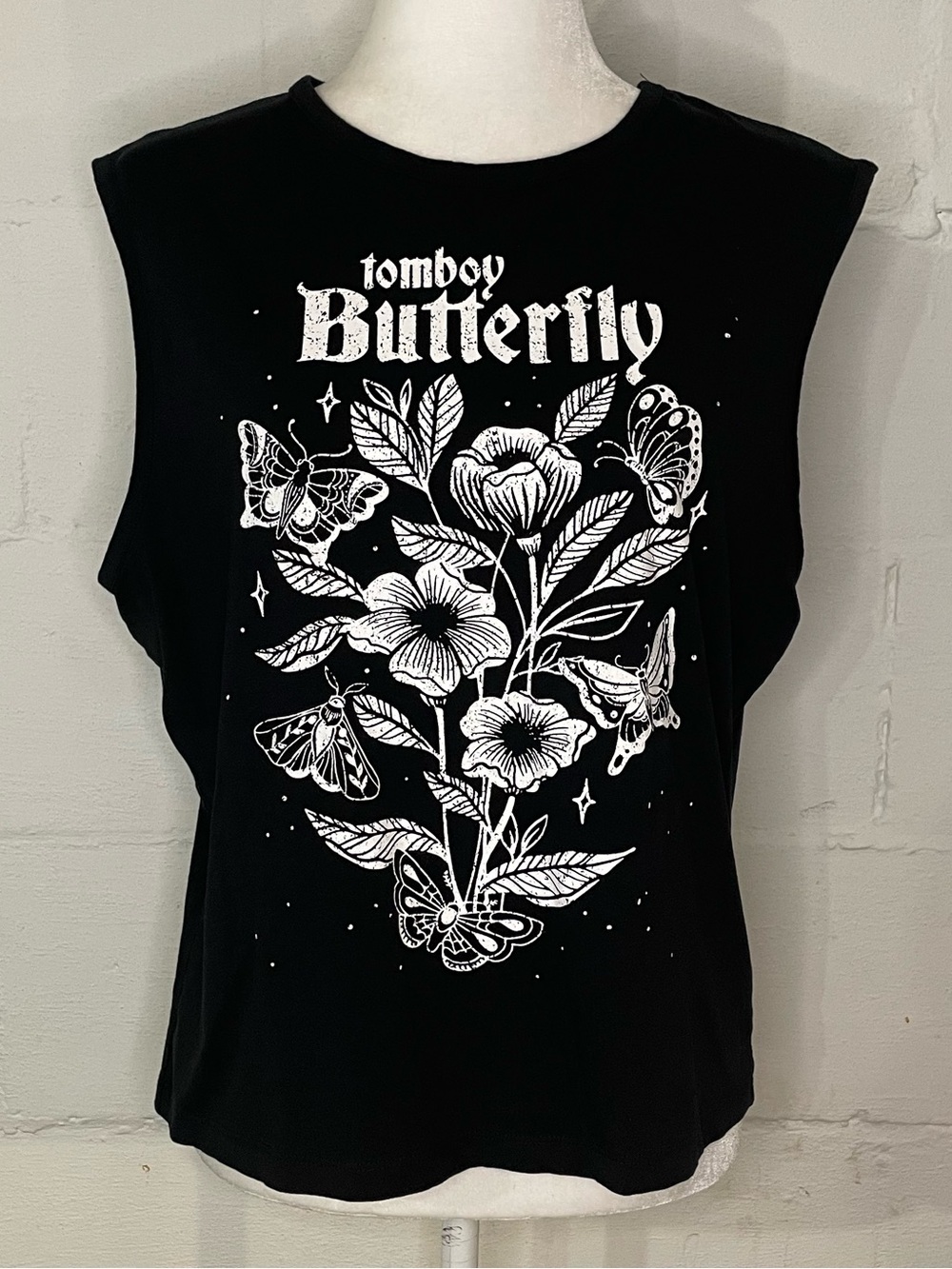 Black Graphic Tank Top